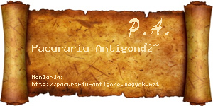 Pacurariu Antigoné névjegykártya